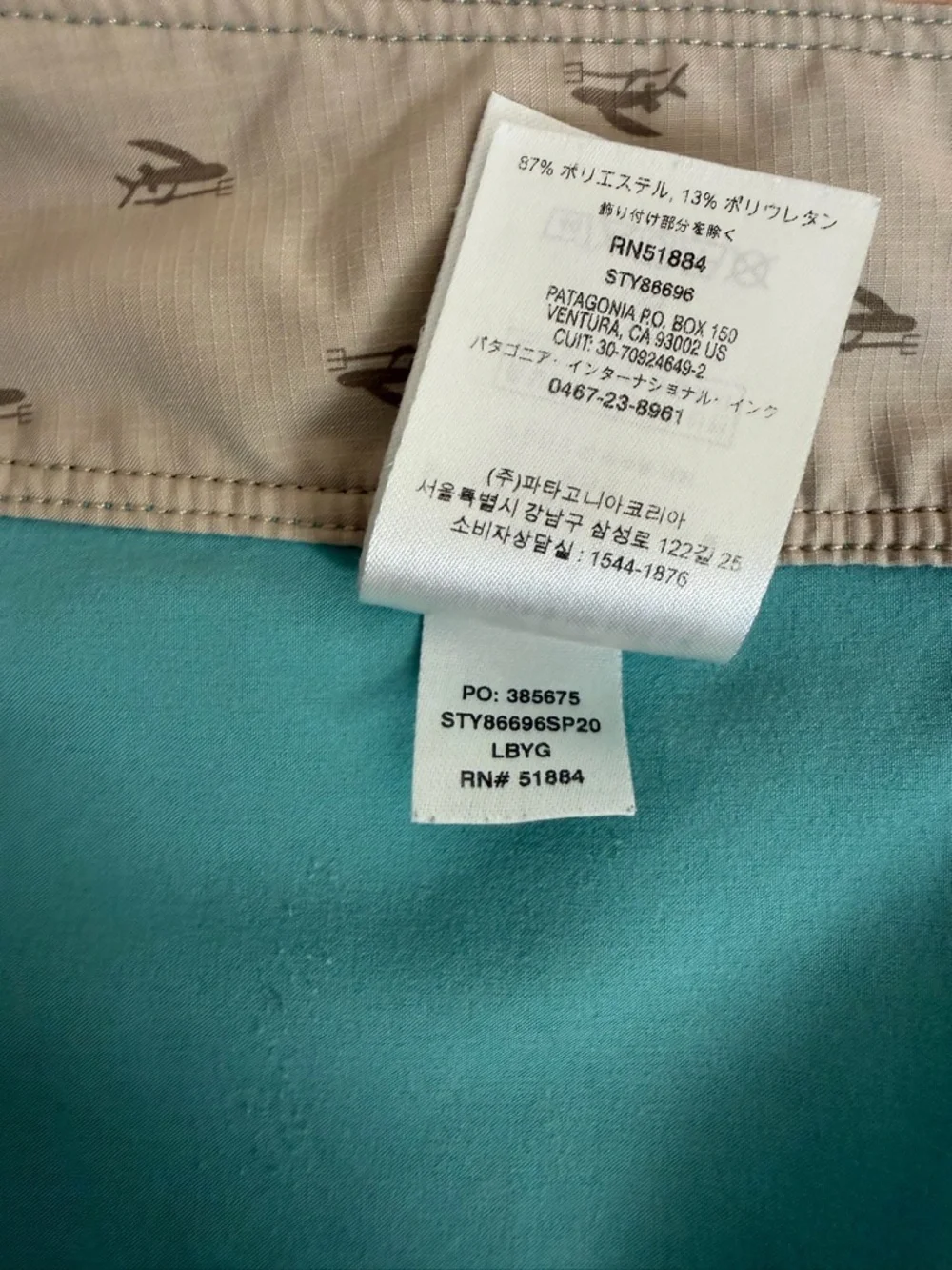 Patagonia FLAWED Hydropeak Boardshorts Men’s Size 36 Turquoise Blue Swim Summer